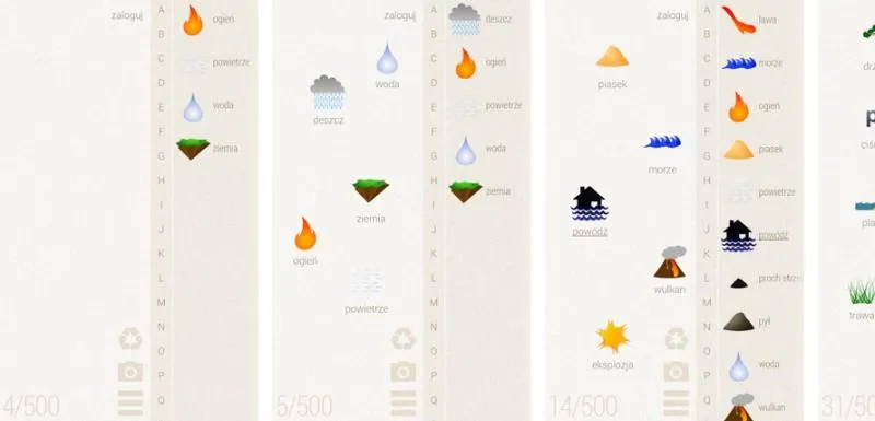 Kombinacje elementów Little Alchemy