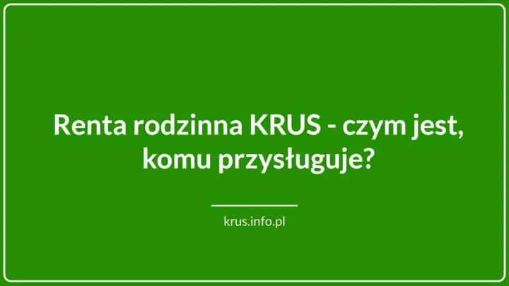 Renta rodzinna KRUS