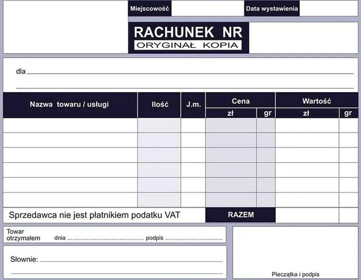 Wystawianie rachunków przez rolników